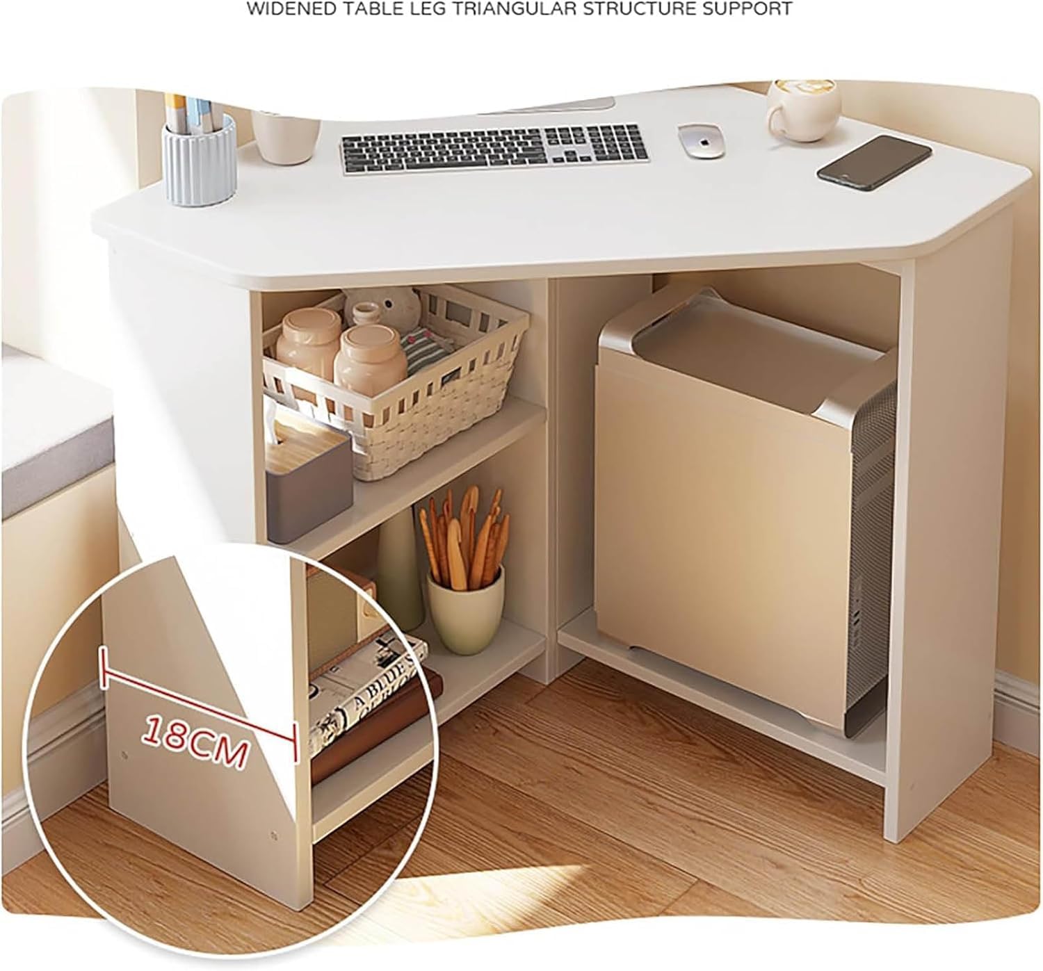 Amazon | コーナーデスクコンピュータテーブル、三角形学習デスク、L字